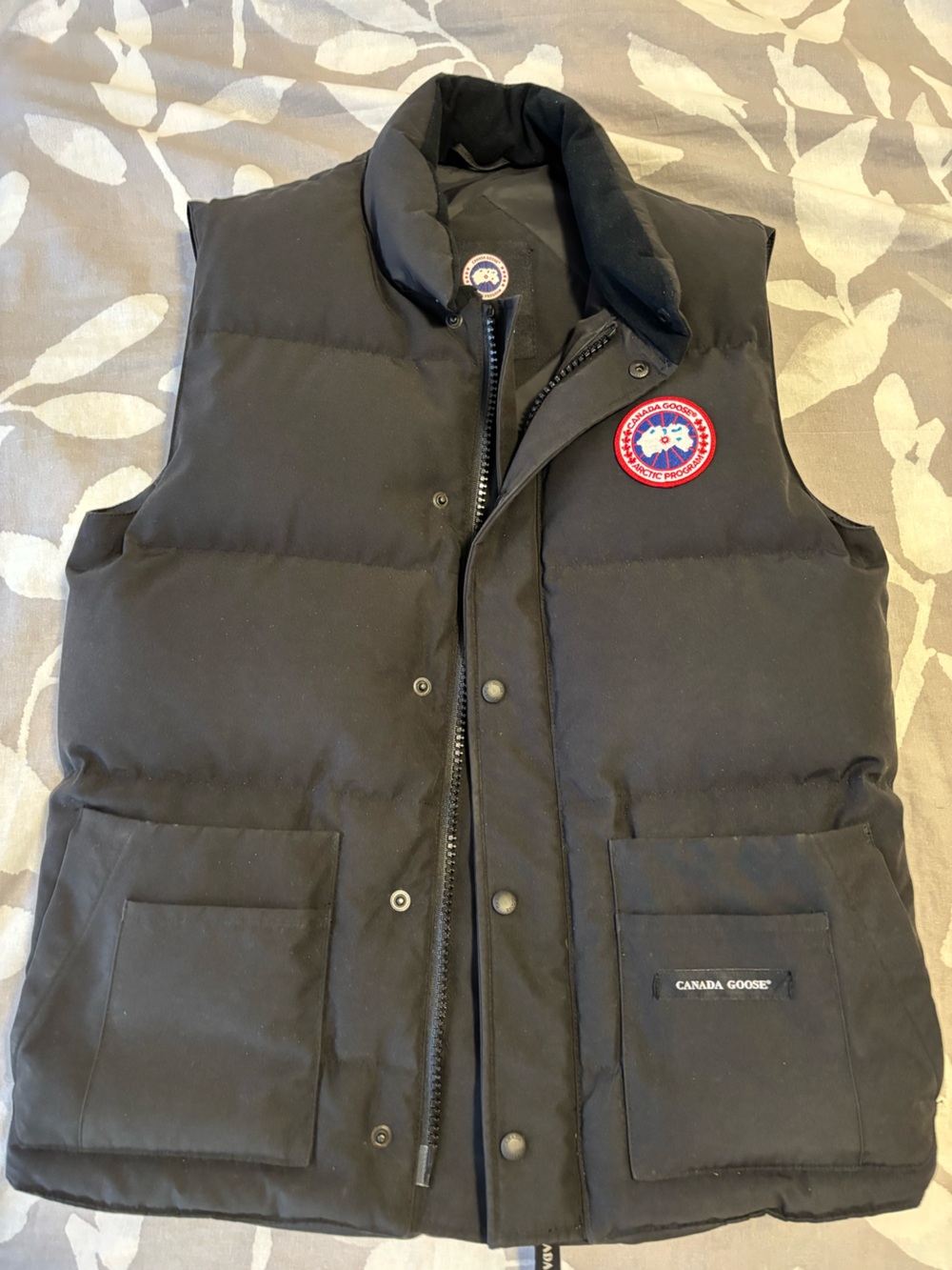 Canada Goose Black Quilted Down Vest with Signature Patch